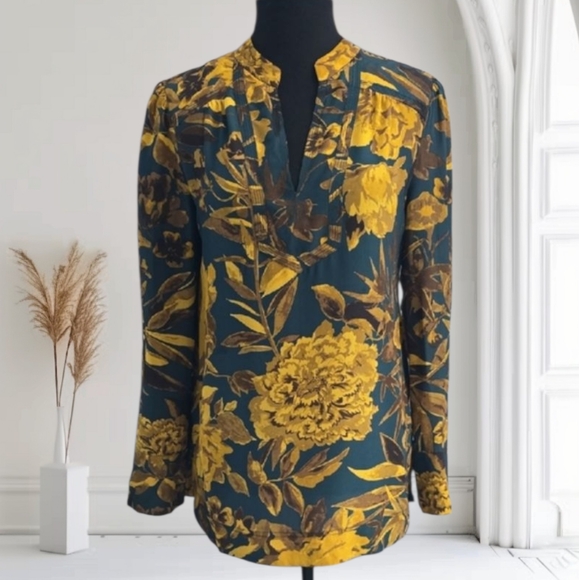 Tory Burch Silk Floral Tunic Blouse, Size 8 - Picture 2 of 12